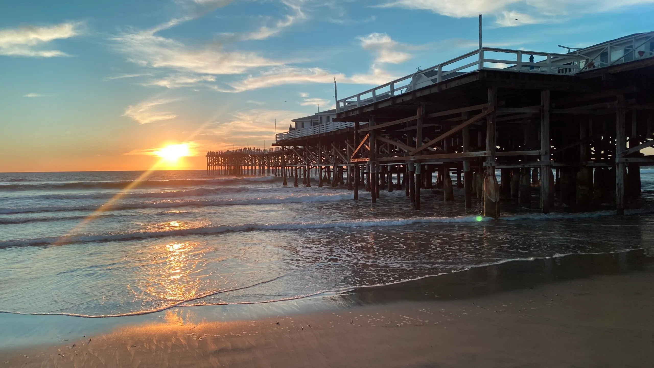 Sunset at the pier at Pacific Beach - prettiest beaches in San Diego