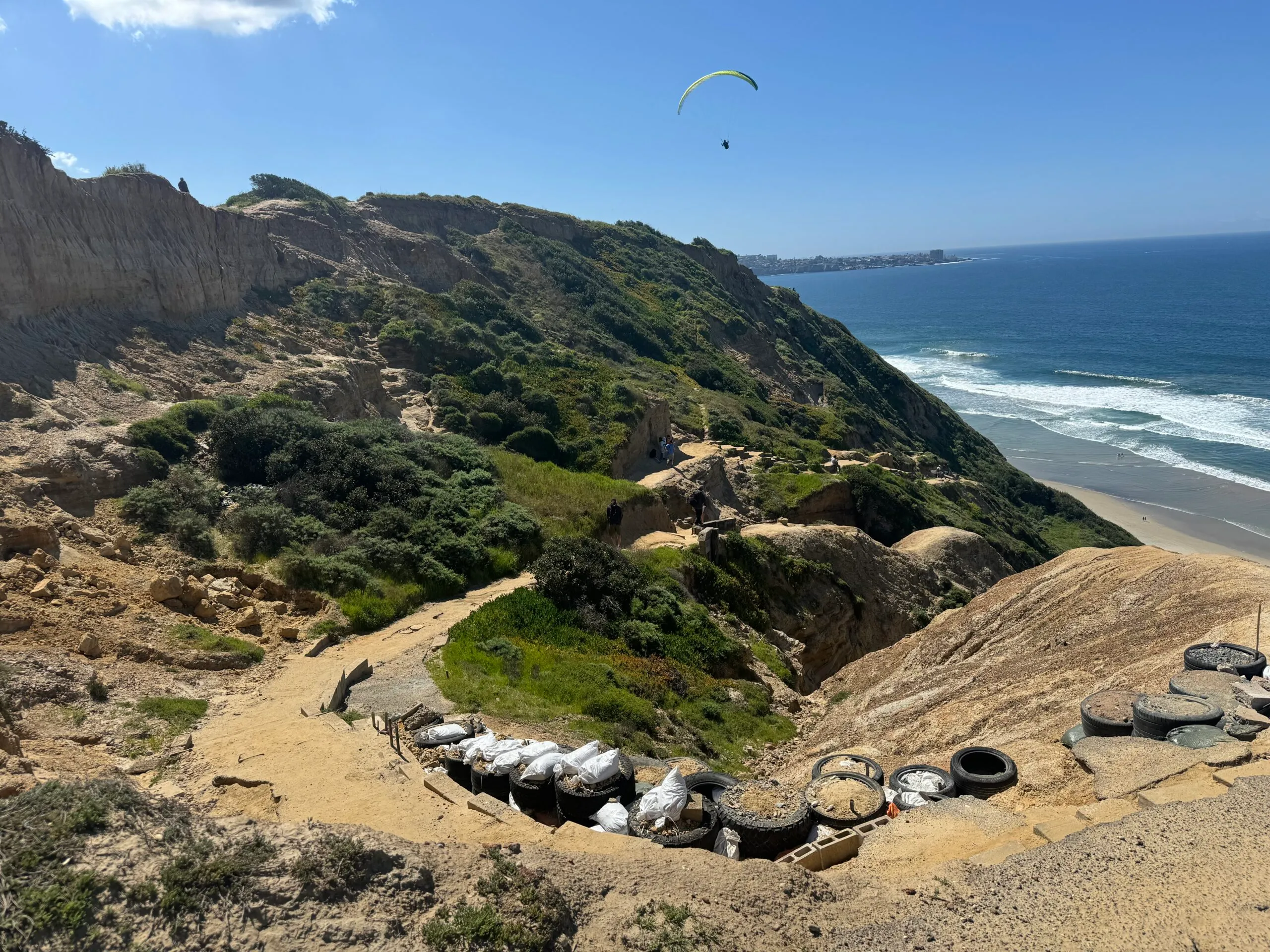 Cliffs of Black's Beach at the Gliderport trailhead - how to get to Black's Beach, San Diego