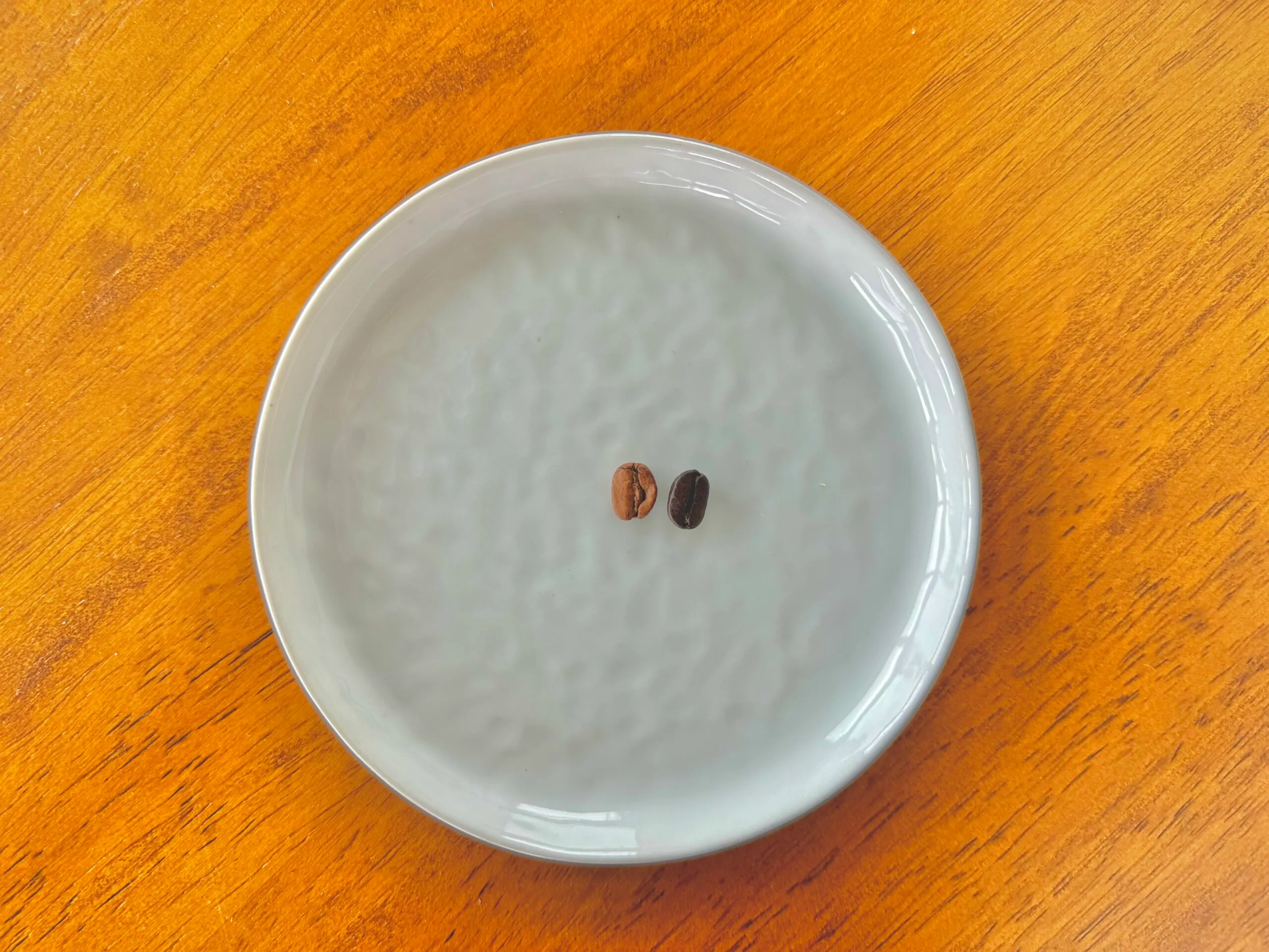 Visual difference between traditional roast (left) and torrefacto roast (right)