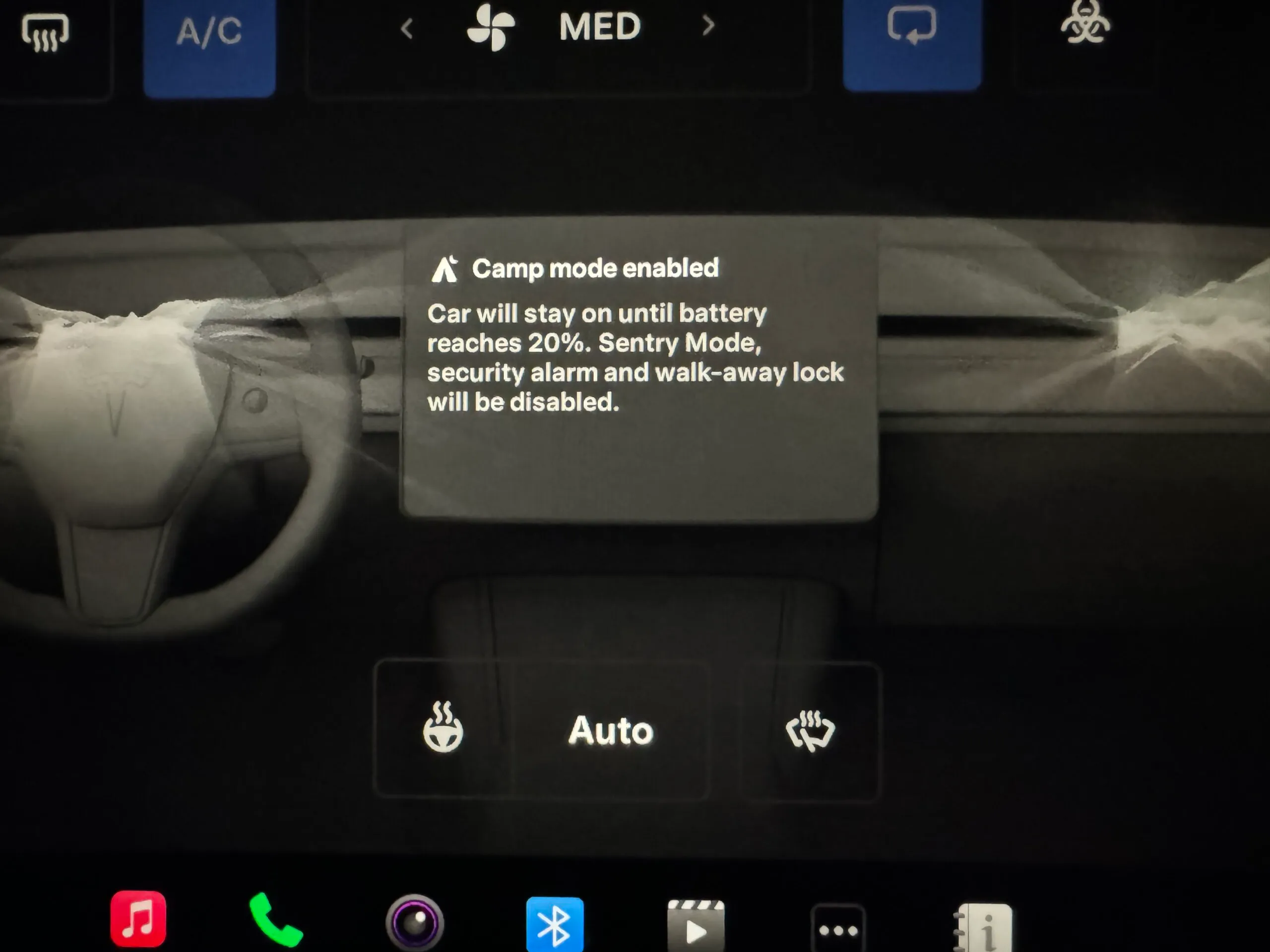 Tesla Camp Mode Activation