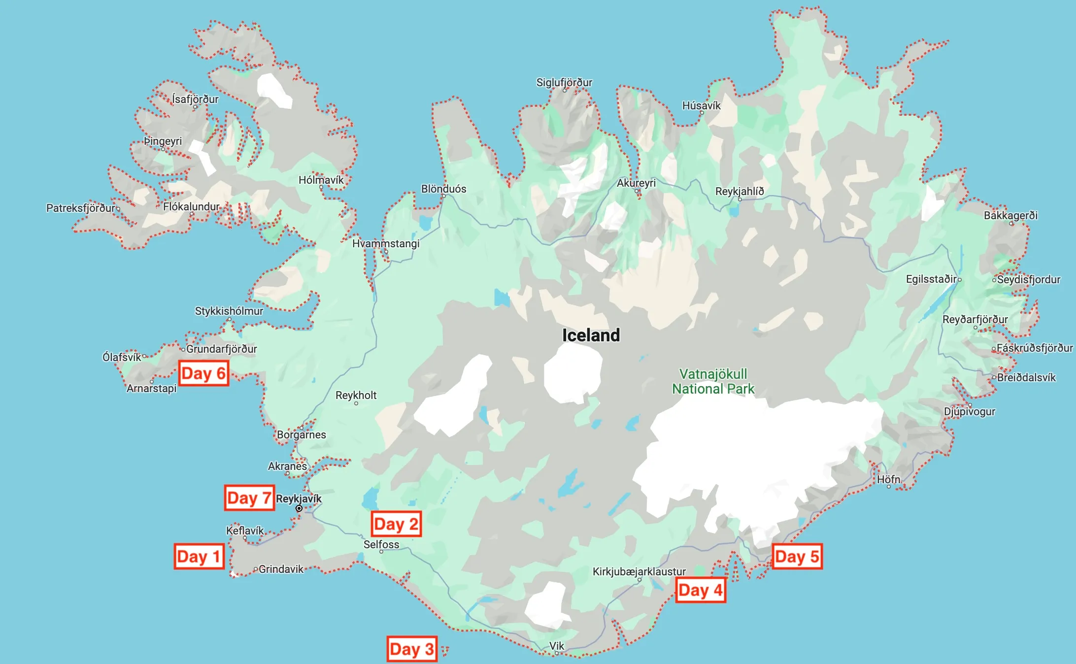 Map of Iceland for one week Iceland Itinerary-What to Know Before Traveling to Iceland