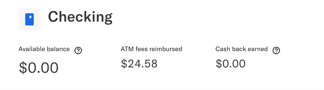Author's Betterment Account showing the ATM fee reimbursements he's received